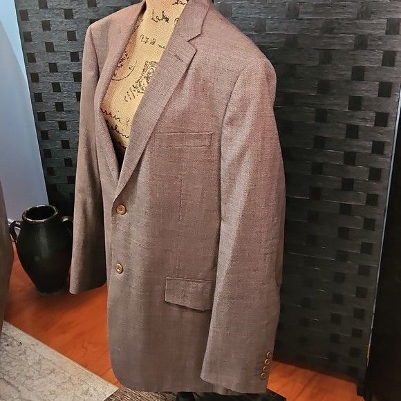 Men's Classic Brown Tweed Wool/Cashmere Blazer Size 46L - Picture 3 of 10